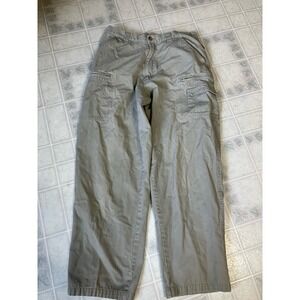 Gander Mountain Guide Series Mens Pants Cargo Pockets Khaki Twill Casual 34x32